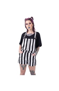 HEARTLESS GHOSTED DUNGAREES LADIES BLACK/WHITE 